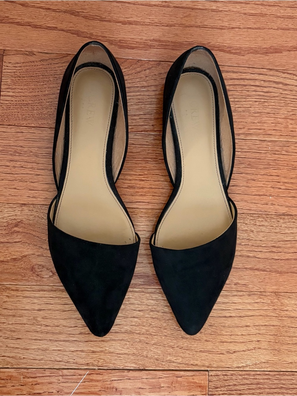 J. Crew Black Pointed D'Orsay Flats